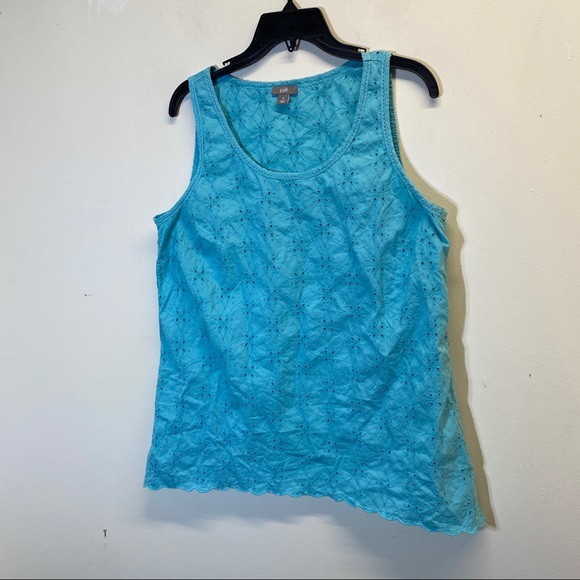 J. Jill 100% Cotton Lightweight  Blue Top Sleeveless Size M - Picture 4 of 8